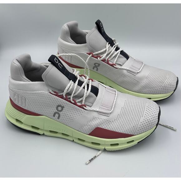 On Cloud Shoes - On Running Cloudtec Athletic Sneakers in White, Light Green & Burgundy